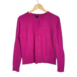 Ann Taylor Cardigan Fine Knit Sweater Women Medium Pink Light Academia Feminine